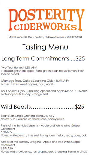 Our most recent list of tasting flights
