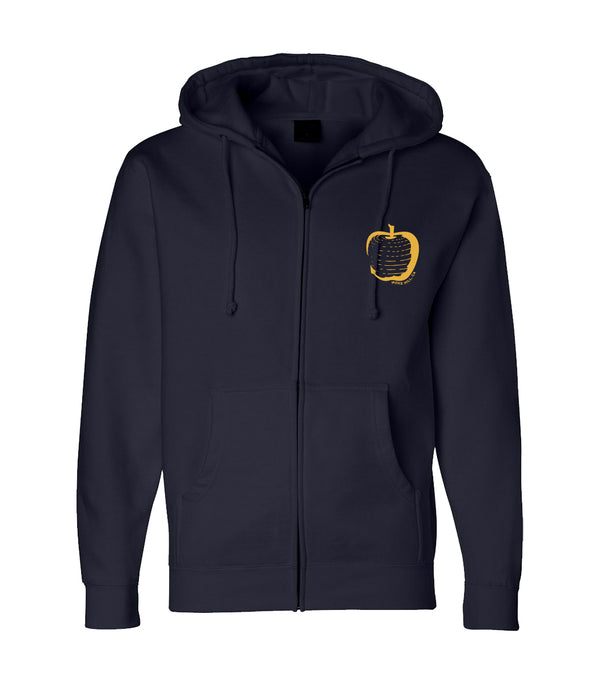 Local Apples Zip Up Hoodie- Navy