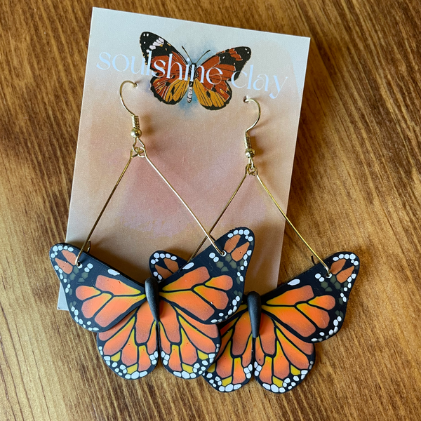 Monarch Butterfly Earrings - Soulshine Clay