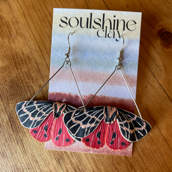 Tiger Moth Earrings - Soulshine Clay