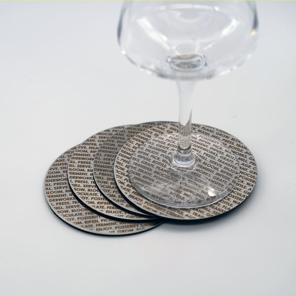 "How to make cider" stainless steel coasters, set of 2
